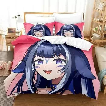 Новый комплект постельного белья Shilily с 3D-принтом для девочек в стиле аниме Kawaii, односпальная кровать размера «queen-size», комплект постельного белья для взрослых и детей, комплект пододеяльников 70x133cm 2pcs