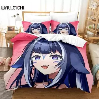 Новый комплект постельного белья Shilily с 3D-принтом для девочек в стиле аниме Kawaii, односпальная кровать размера «queen-size», комплект постельного белья для взрослых и детей, комплект пододеяльников 70x133cm 2pcs