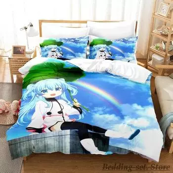 Новый комплект постельного белья Sora No Method Celestial Method Single Twin Full Queen King Size Bed Set Adult Kid Bedroom Duvetcover Sets Anime EU Single 135x200cm