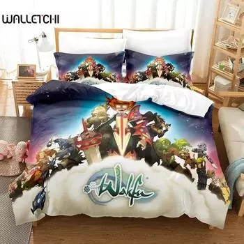 Новый комплект постельного белья Wakfu Single Twin Full Queen King Size Bed Set Adult Kids Bedroom Duvet Cover Sets Комплект простыней с 3D-принтом Wakfu 70x133cm 2pcs