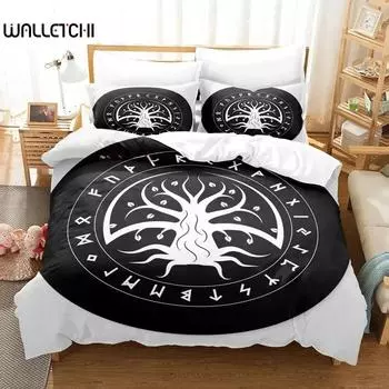 Новый комплект постельного белья Yggdrasil Tree Runes Single Twin Full Queen King Size Bed Set Adult Kids Bedroom Duvet cover Sets Anime Bed New 70x133cm 2pcs