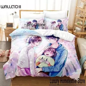 Новый комплект простыней с 3D-принтом в стиле аниме, комплект постельного белья Clannad, односпальная кровать, двуспальная кровать размера Queen, двуспальная кровать, комплект постельного белья для взрослых и детей, комплект пододеяльников 70x133cm 2pcs