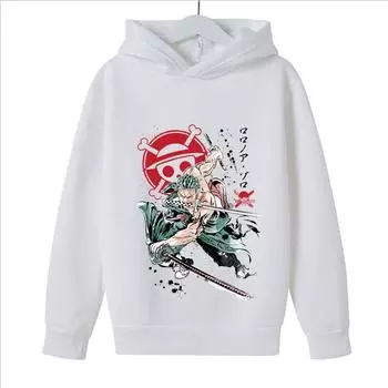 Новый комплект с капюшоном One Pieces Kids Luffy Cotton Clothes Boys Girls Clothing Детский спортивный костюм Осенняя детская толстовка с капюшоном Лидер продаж S