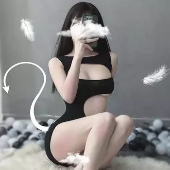 Новый комплект сексуального нижнего белья, перспектива, ледяной шелк, дизайн одежды, маслянистая и высокоэластичная перспектива, открытые ягодицы, полые ягодицы One size