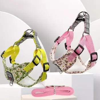 Новый комплект шлейки для домашних животных, светоотражающая регулируемая шлейка для щенков, жилет для бега и прогулок, подходит для всех типов S