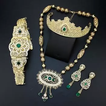 Новый комплект свадебных украшений с кристаллами для невесты, женский пояс, цепочка на пояс, металлическая цепочка, кулон, ожерелье, серьги-подвески красный