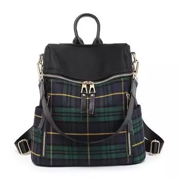 Новый контрастный клетчатый рюкзак для женщин в Южной Корее, удобный для ношения рюкзак из ткани Оксфорд двойного назначения, тренд на дорожные сумки