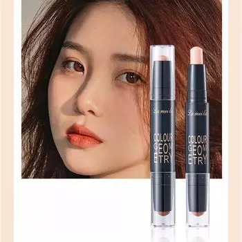 Новый контурный карандаш с двойной головкой, украшающий и осветляющий тени для лица, хайлайтер, контурная ручка, консилер для теней для носа 1 темный кофе