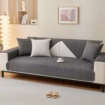 Новый корейский маленький свежий коврик для дивана, четырехсезонный противоскользящий коврик из чистого хлопка, зимняя однотонная ткань, художественный чехол для дивана, задняя подушка 70x70cm 1pcs