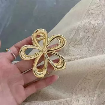 Новый корейский металлический цветочный зажим-краб для волос Женский элегантный полый зажим для волос для прически «пучок» Головной убор для девочек Женские аксессуары для волос