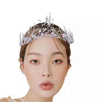 Новый корейский стиль, двухслойный головной убор для невесты и подружки невесты, корона для волос, женский подиумный головной убор, повязка на голову с короной