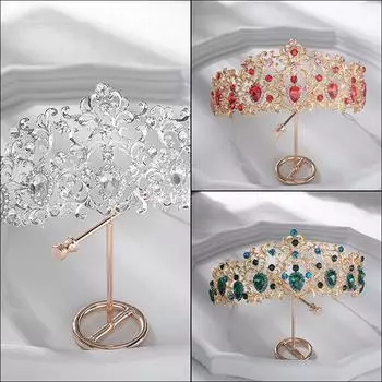 Новый корейский стиль стеклянная бриллиантовая большая корона в стиле лесной свадьбы головной убор фотостудия свадебные аксессуары