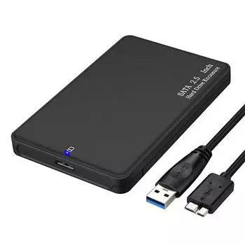 Новый корпус жесткого диска USB 3.0 Корпус жесткого диска для 2,5-дюймового внешнего мобильного жесткого диска SATA (Только оболочка, без жесткого диска) чёрный