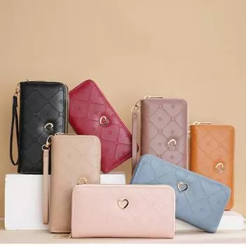 Новый кошелек для девочек, длинный кошелек с двойной молнией, модный кошелек большой емкости, клатч чёрный