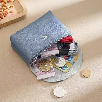 Новый кошелек из натуральной кожи, женский кошелек для монет, держатель для карт one pocket светло-фиолетовый