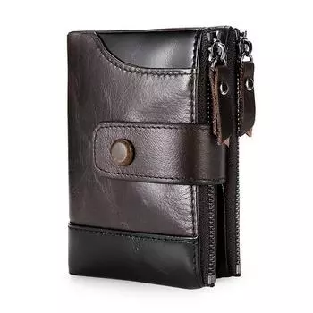 Новый кошелек вертикальный на молнии держатель для визиток противоугонный кошелек карманный кошелек для денег кожаный кошелек для мужчин чёрный