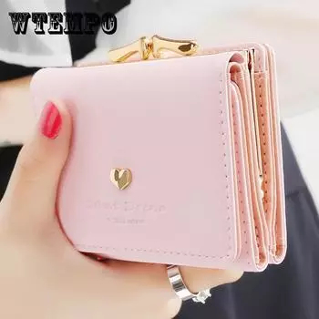Новый кошелек женский короткий корейский маленький свежий милый 30% женский нулевой кошелек Love Wallet женская сумка розовый