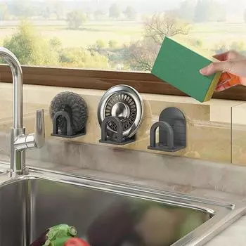 Новый космический алюминиевый держатель для кухонной губки, раковина, мытье посуды, губка Боб, сливная сушилка, держатель для хранения, аксессуары для кухонной мойки