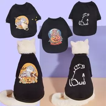 Новый костюм тыквы на Хэллоуин для домашних животных - забавный свитер для собак и кошек one, M чёрный