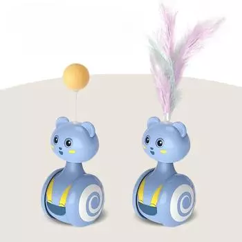 Новый кот Забавная игрушка Кот Самосчастье Мяч Веселый Перо Кот Забавная палочка 22*6cm