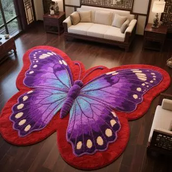 Новый ковер-бабочка, роскошный ковер для гостиной, спальни, прикроватный коврик, распродажа, домашний, специальной формы, круглый, 3D-одеяло Diameter 60cm белый