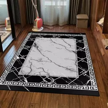 Новый ковер в китайском стиле для гостиной, украшение, роскошный напольный коврик большого размера, черный, для спальни, гостиной, нескользящий, мягкий, моющийся ковер 60x90cm door mat