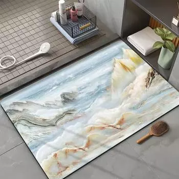 Новый коврик Diatom Mud, легкий, роскошный, высокочувствительный, нескользящий коврик для ванной, хороший уход, легко чистить, износостойкий, грязный коврик для ног 40 * 60Cm