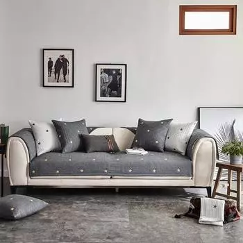 Новый коврик для дивана, четырехсезонный чехол из чистого хлопка со звездами, противоскользящая подушка, чехол для дивана, предметы интерьера для гостиной, универсальный чехол для дивана 70x70cm 1pcs