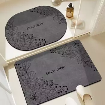 Новый коврик для пола в ванной Ins Wind, нескользящий коврик для ног, коврик для туалета, диатомовый коврик для впитывания грязи 40 * 60 (2.5mm) Oval