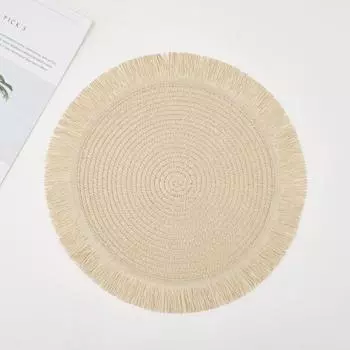 Новый коврик для посуды, термоизоляционная бумага, тканая кисточка, коврик для посуды, коврик для посуды, коврик для обеденного стола, декор для гостиной, настольные изделия бежевый