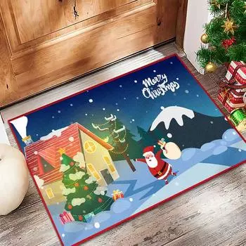 Новый коврик на год змеи, красный праздничный мультяшный новогодний коврик, дверной коврик, коврик для двери, можно стирать в стиральной машине, коврик для ног Crystal velvet 40 * 60cm