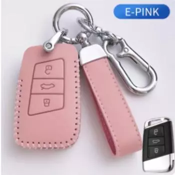 Новый кожаный чехол для ключа автомобиля Smart 3 Button Bag для VW Volkseagen Passat B8 Magotan для Skoda Superb A7 Kodiaq Seat Shell Fob For Volkswagen чёрный