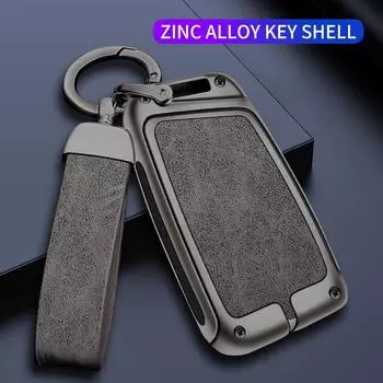 Новый кожаный чехол для ключей из цинкового сплава для VW Volkswagen Magotan Passat B8 Skoda Superb Kodiaq A7, аксессуары для автомобильных ключей серый