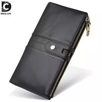 Новый кожаный мужской кошелек, деловой повседневный длинный клатч, кожаный кошелек с несколькими картами, женская сумка в стиле ретро