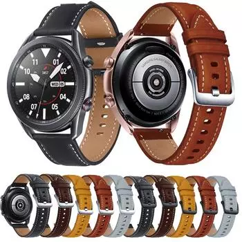 Новый кожаный ремешок для часов Samsung Galaxy Watch 3, 45 мм, часы 46 мм, 22 мм, браслет для Amazfit Gts 2/2e/3, ремешок для часов Xiaomi Mi, цветной Galaxy Watch 3 45mm 46mm чёрный