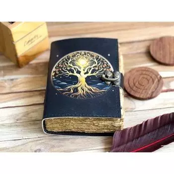 Новый кожаный журнал Древо жизни - Блокноты из натуральной кожи для женщин - Красивый журнал Для зарисовок Книга для путешествий 7 x 5 in