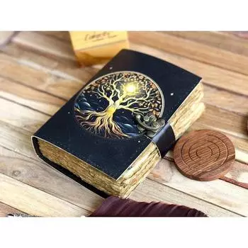 Новый кожаный журнал Древо жизни - Блокноты из натуральной кожи для женщин - Красивый журнал Для зарисовок Книга для путешествий 7 x 5 in