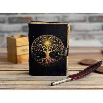 Новый кожаный журнал Древо жизни - Блокноты из натуральной кожи для женщин - Красивый журнал Для зарисовок Книга для путешествий 7 x 5 in