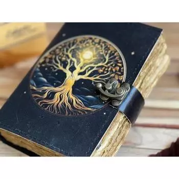 Новый кожаный журнал Древо жизни - Блокноты из натуральной кожи для женщин - Красивый журнал Для зарисовок Книга для путешествий 7 x 5 in