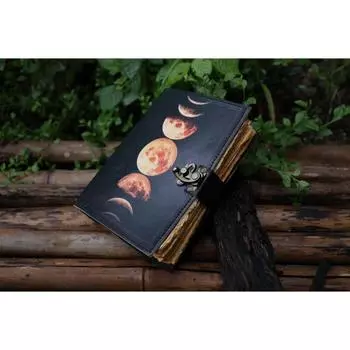 Новый кожаный журнал Sun Moon для мужчин и женщин из антикварного хэдема Decle Edge Vintage pepar Leather Traveling Sketchbook 7 x 5 in чёрный