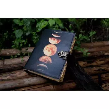 Новый кожаный журнал Sun Moon для мужчин и женщин из антикварного хэдема Decle Edge Vintage pepar Leather Traveling Sketchbook 7 x 5 in чёрный