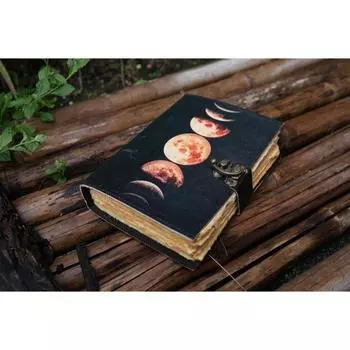 Новый кожаный журнал Sun Moon для мужчин и женщин из антикварного хэдема Decle Edge Vintage pepar Leather Traveling Sketchbook 7 x 5 in чёрный