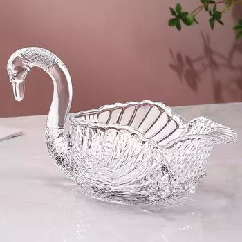 Новый красивый фруктовый поднос для семейной гостиной, чайный столик, хрустальный стеклянный поднос для димсамов, поднос для конфет, закусок, декоративный поднос для столешницы