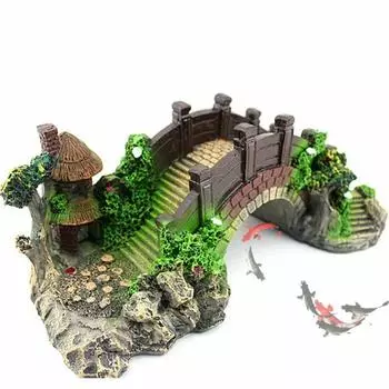 Новый красивый искусственный смоляной мостик для аквариума - реалистичные украшения для аквариума и ландшафтный дизайн рокарий Bri