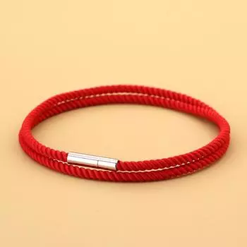 Новый красный браслет женский двухслойный миланский канат из нержавеющей стали магнитная застежка спортивный браслет мужской манжета ювелирные изделия оранжевый