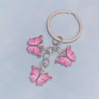 Новый красочный брелок в виде бабочки - европейский и американский трансграничный подарочный пакет, аксессуар розовый/фиолетовый