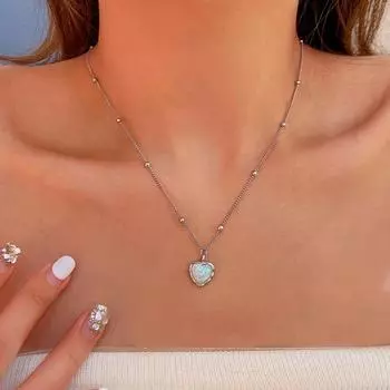 Новый красочный кулон «Любовь», ожерелье, светлый, роскошный, модный, градиент, ожерелье «Любовь», ювелирные изделия, подарки для вечеринок