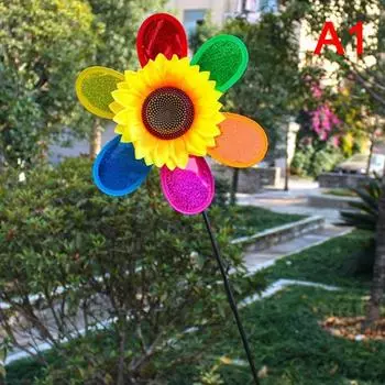 Новый красочный радужный спиннер-подсолнух, ветряная мельница, садовый декор для двора, улицы A1