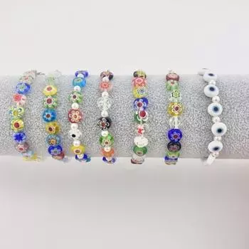 Новый красочный стеклянный браслет из стеклянных бусин с тысячей цветов Instagram Модный браслет в стиле хип-хоп Уникальный дизайн Модные и универсальные браслеты