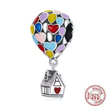 Новый красочный воздушный шар-домик, подвеска-карусель на воздушном шаре, подходит для оригинального браслета, подвеска, женские модные украшения, бусины